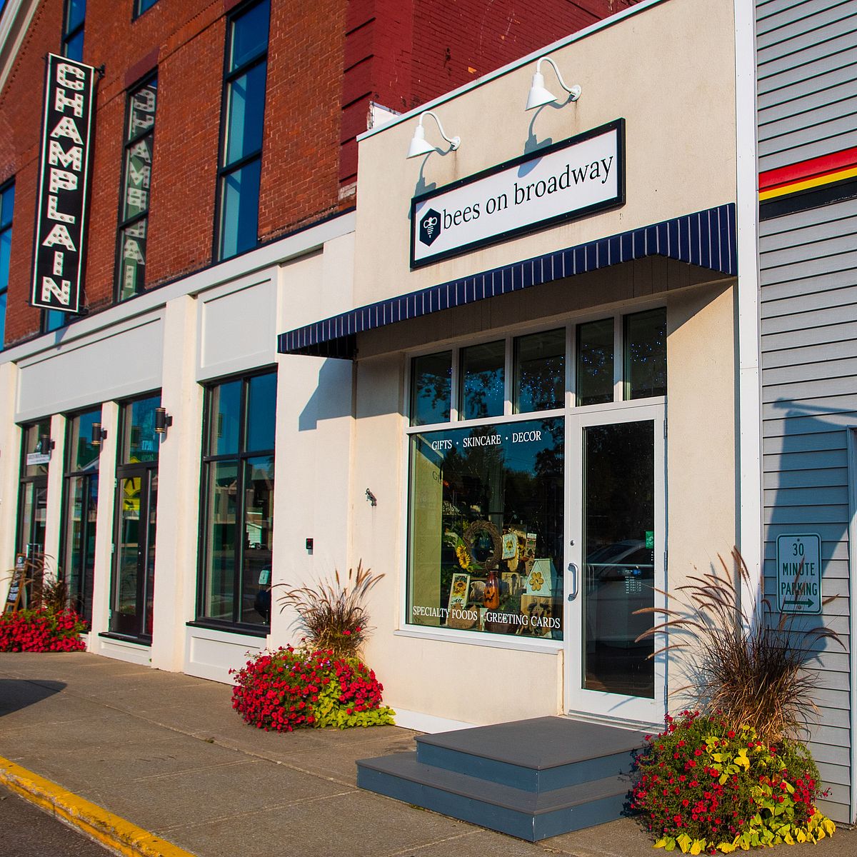 Bees on Broadway store front in Swanton